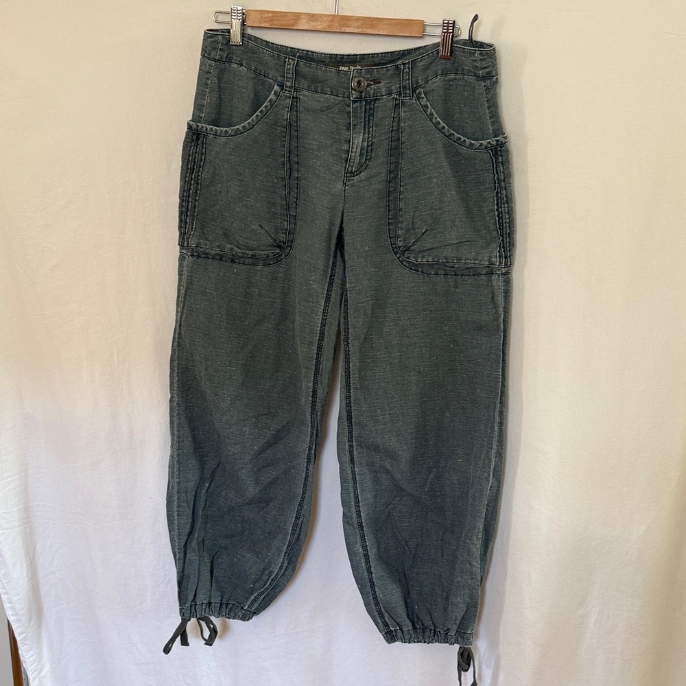 Free People green/grey Washed Button-Front Pants